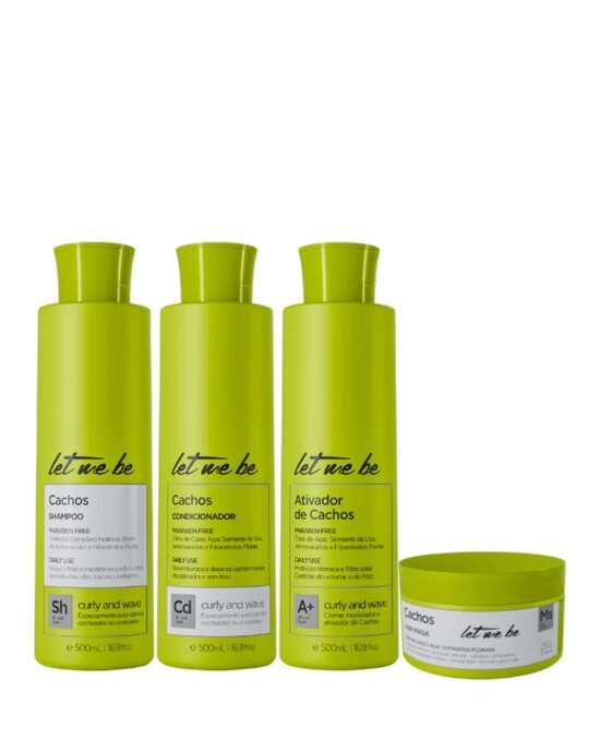 Lokainu matu kopšana, Cachos (Šampūns 500 ml + kondicionieris 500 ml + maska 250 g + loku aktivators 500 ml), Let Me Be